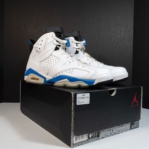 Jordan 6 retro sport blue (2014) size 9.5, gently used, slight yellow bottom